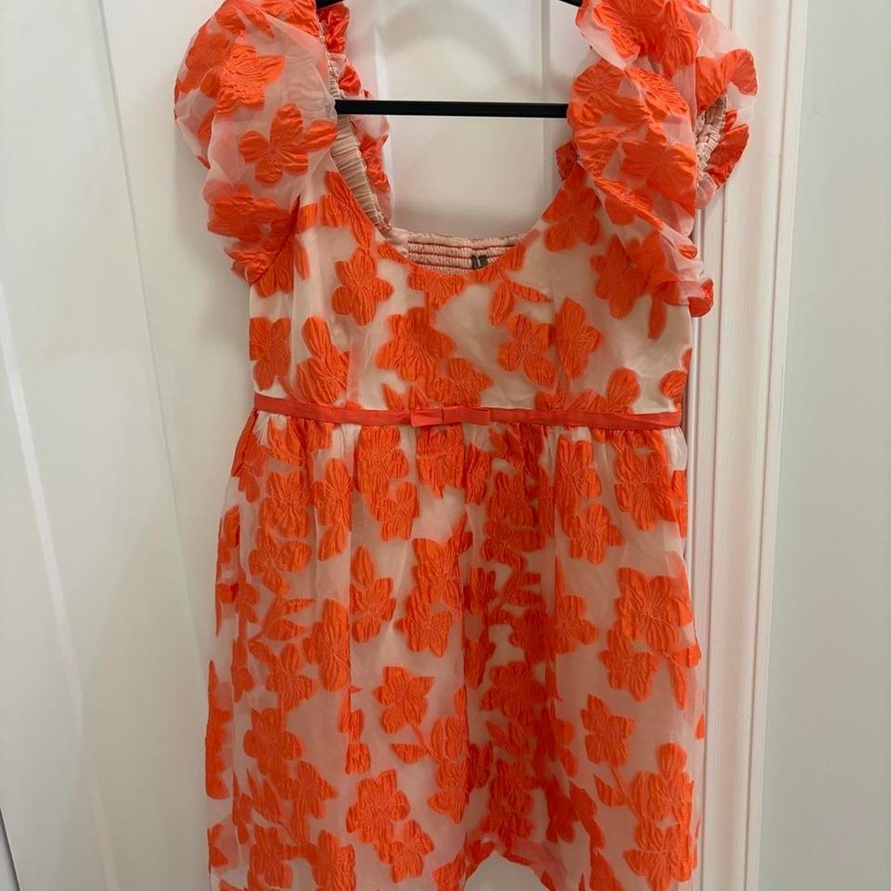 Anthropologie Puff Sleeve Scoop-Neck Babydoll Mini Dress